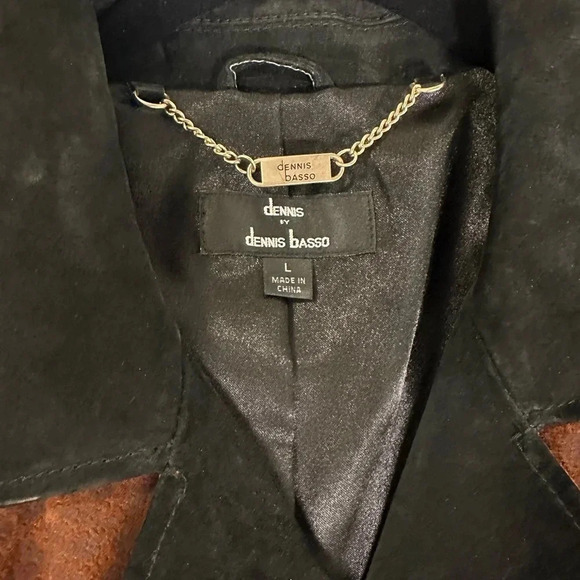 Dennis by Dennis Basso 100% leather suede Moto Animal Print size Large - Picture 3 of 5